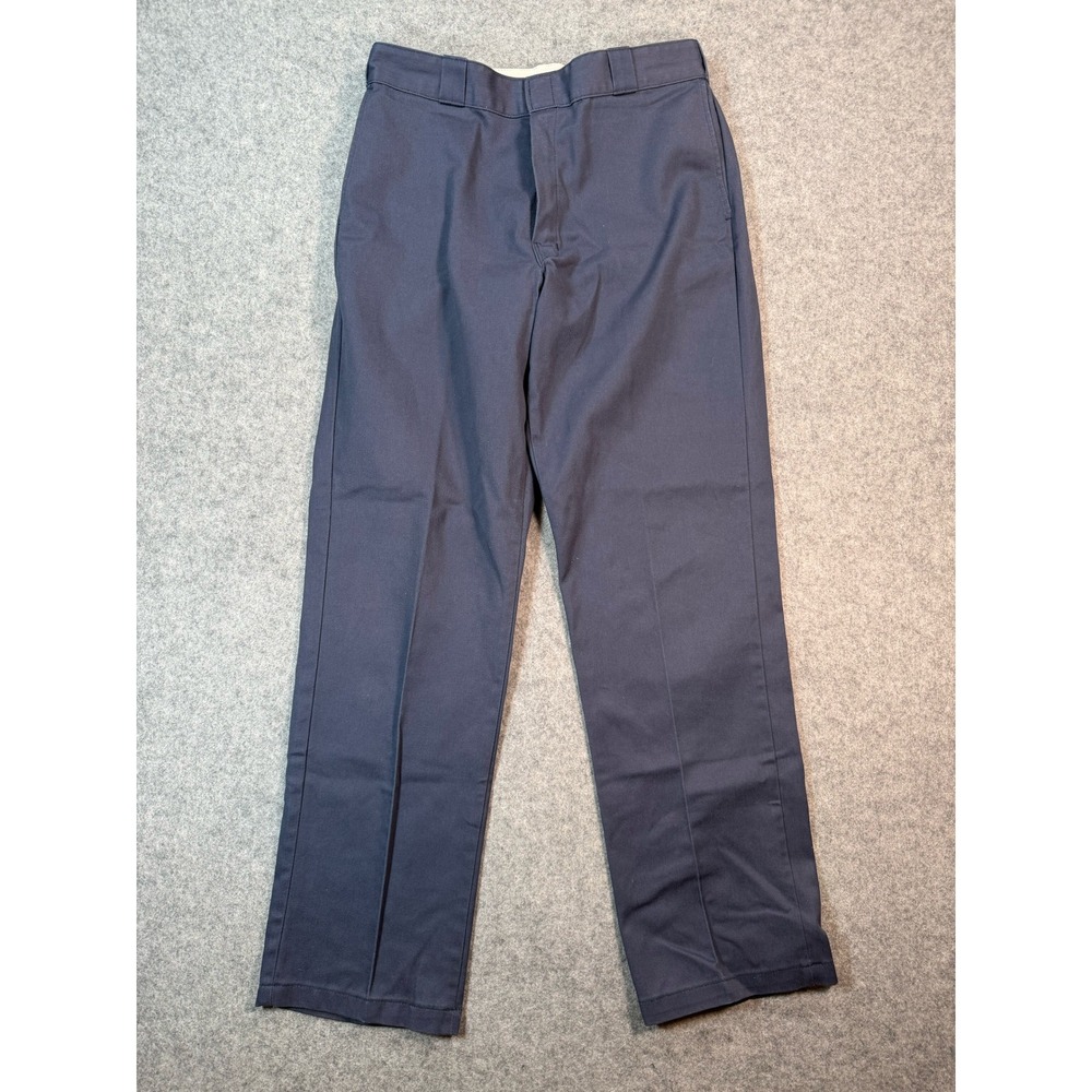 Dickies 874 Original Fit Work Pants Mens 33x31 Navy Blue Straight Leg Chinos